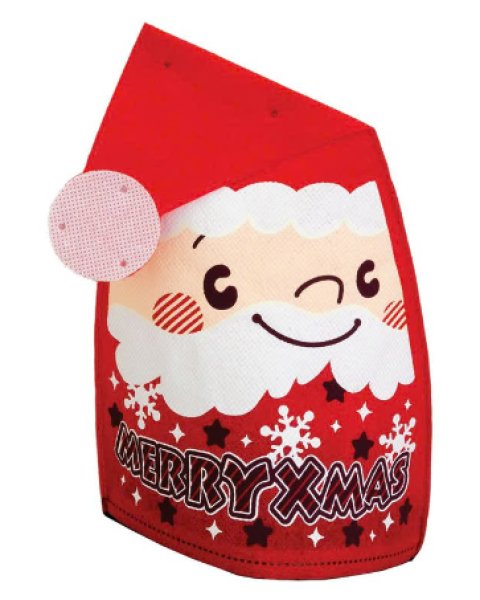 画像1: 【クリスマス】ぼうしサンタ巾着 (1)